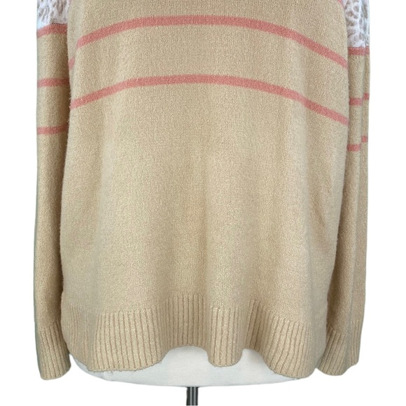 BeachLunchLounge Cozy Beige and White Animal Print Knit Sweater - Picture 3 of 14